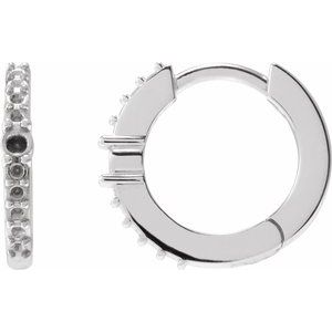 Platinum 2 mm Round Accented Hoop Earring Mounting