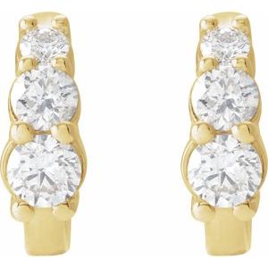 14K Yellow Gold 1/3 CTW Natural Diamond Hoop Earrings – image 2