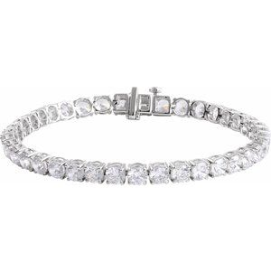 Sterling Silver 12 CTW Lab-Grown Diamond Line 7" Bracelet