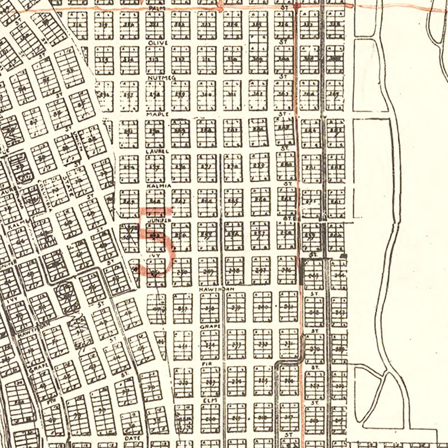Vintage Map of San Diego, California 1912