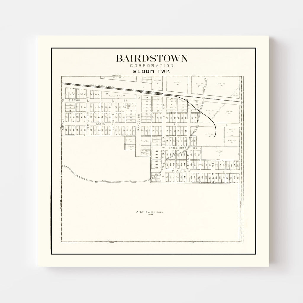 Vintage Map of Bairdstown, Ohio 1912