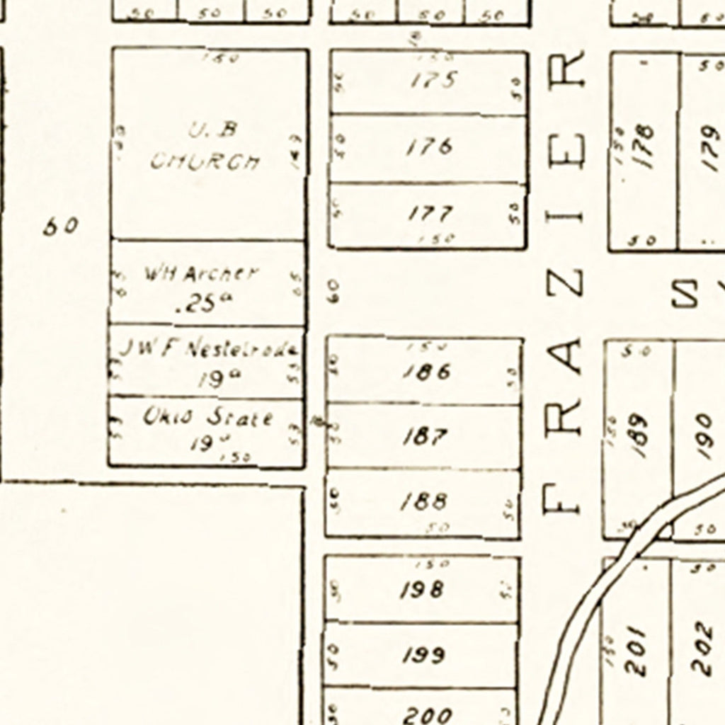 Vintage Map of Bairdstown, Ohio 1912
