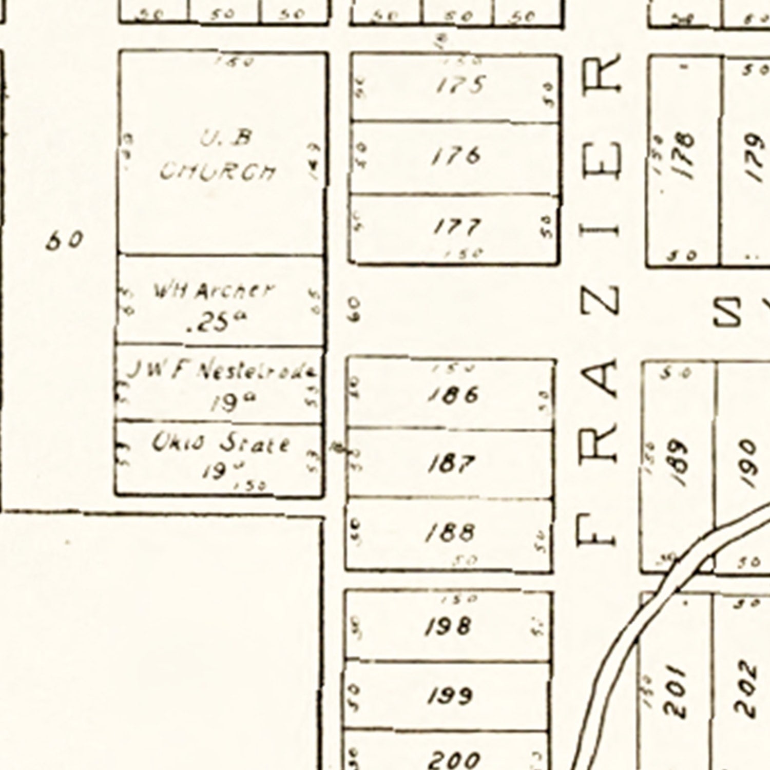 Vintage Map of Bairdstown, Ohio 1912