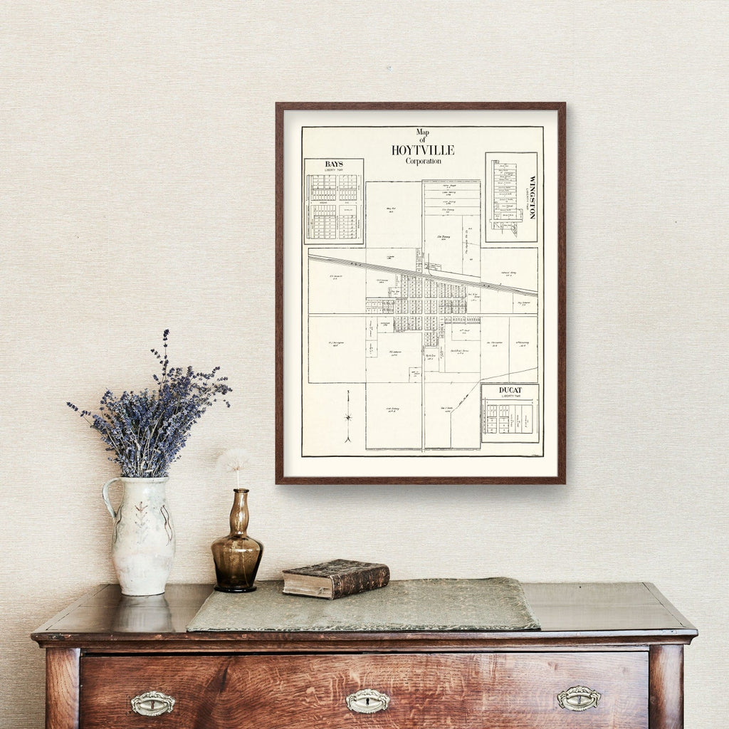 Vintage Map of Hoytville, Ohio 1912