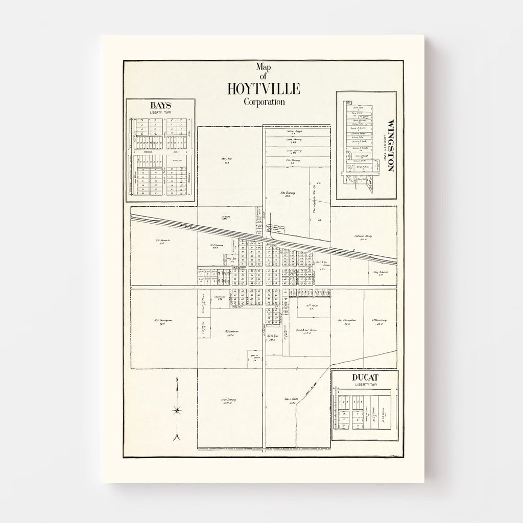 Vintage Map of Hoytville, Ohio 1912