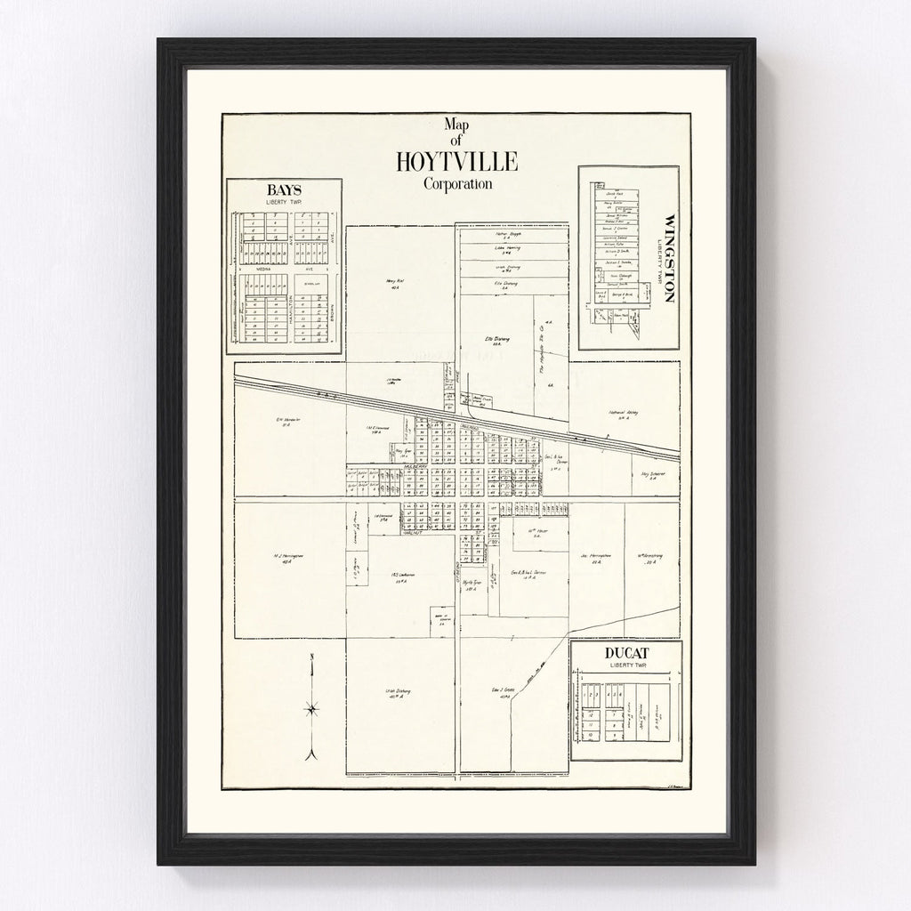 Vintage Map of Hoytville, Ohio 1912