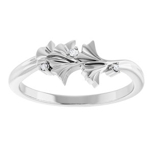 14K White Gold .015 CTW Natural Diamond Floral Ring