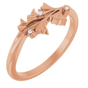 14K Rose Gold .015 CTW Natural Diamond Floral Ring