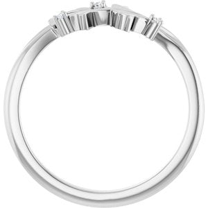 Platinum .015 CTW Natural Diamond Floral Ring