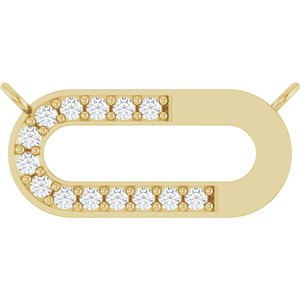 14K Yellow Gold 1/10 CTW Lab-Grown Diamond Paperclip-Style Necklace Center