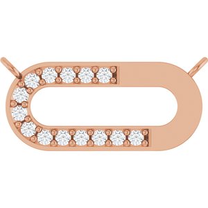 14K Rose Gold 1/10 CTW Lab-Grown Diamond Paperclip-Style Necklace Center