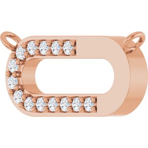 14K Rose Gold 1/10 CTW Natural Diamond Paperclip-Style Necklace Center
