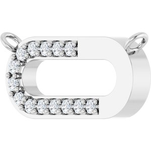 Platinum 1/10 CTW Lab-Grown Diamond Paperclip-Style Necklace Center