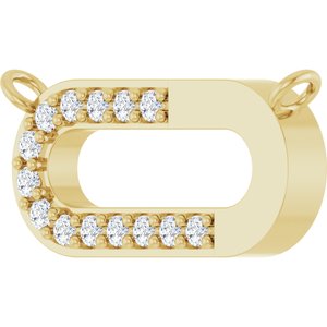 14K Yellow Gold 1/10 CTW Natural Diamond Paperclip-Style Necklace Center
