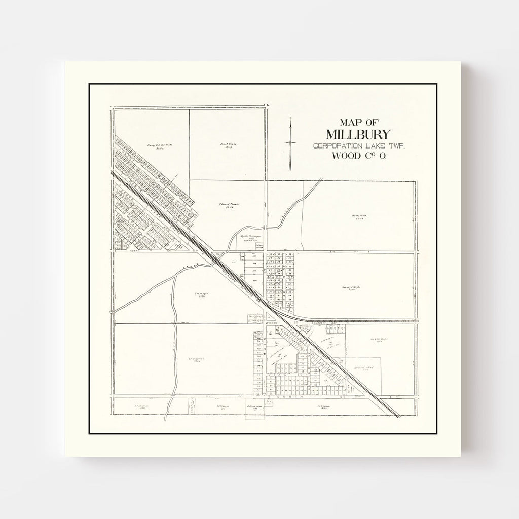 Vintage Map of Millbury, Ohio 1912