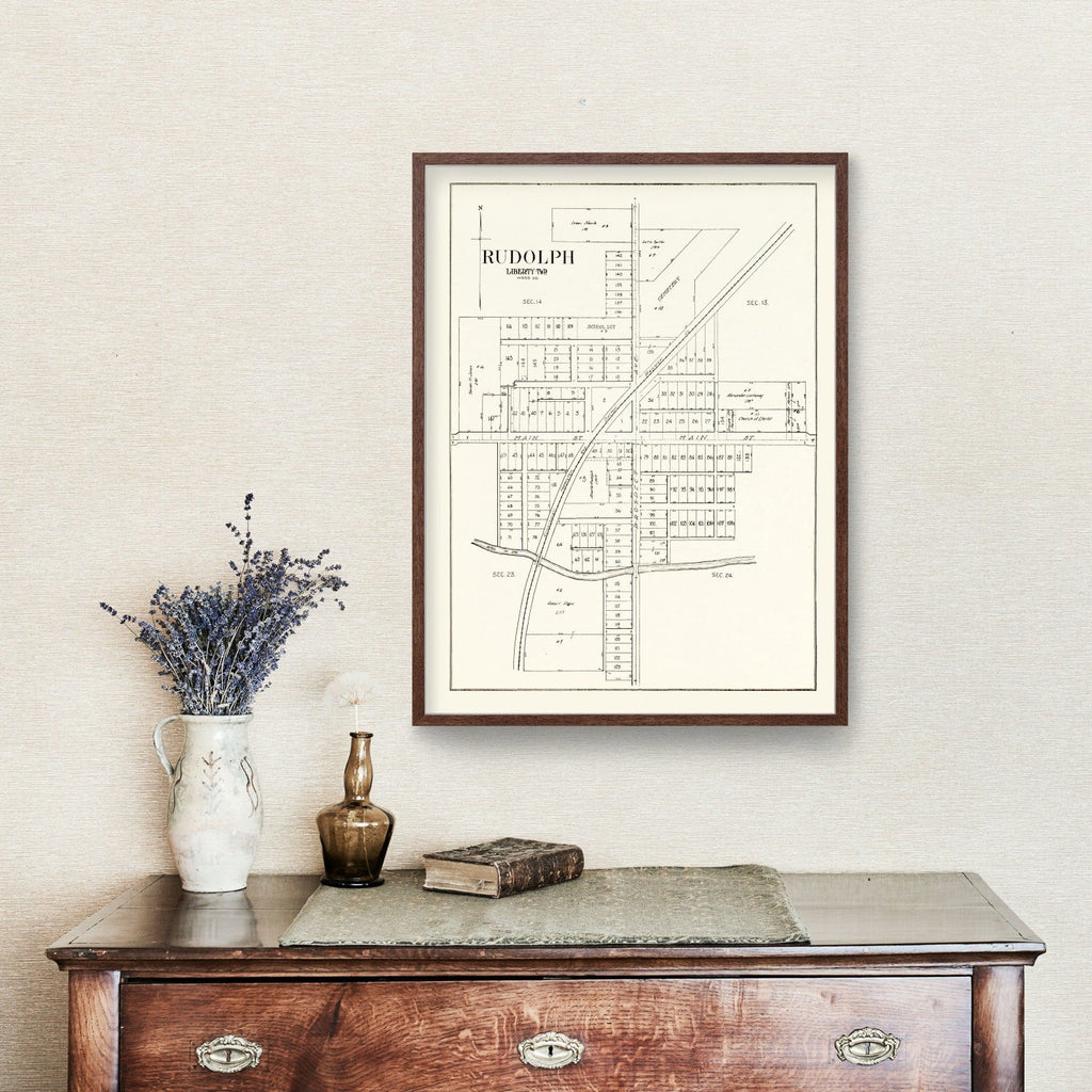 Vintage Map of Rudolph Township, Wood County, Ohio 1912