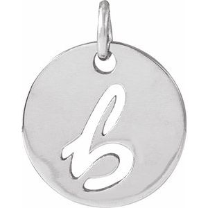 Platinum Script Initial B Pendant