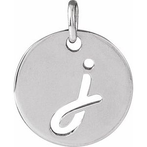 Platinum Script Initial J Pendant