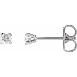 14K White 1/8 CTW Lab-Grown Diamond Earrings