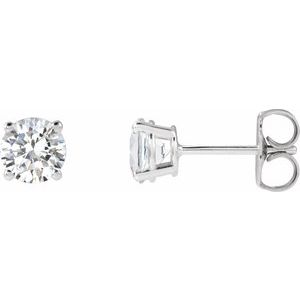 14K White Gold 1 CTW Natural Diamond Earrings