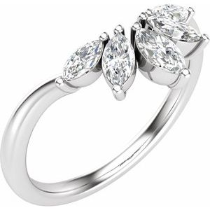 14K White 3/8 CTW Natural Diamond Contour Band