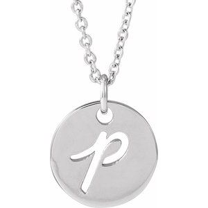 Script Initial Necklace or Pendant