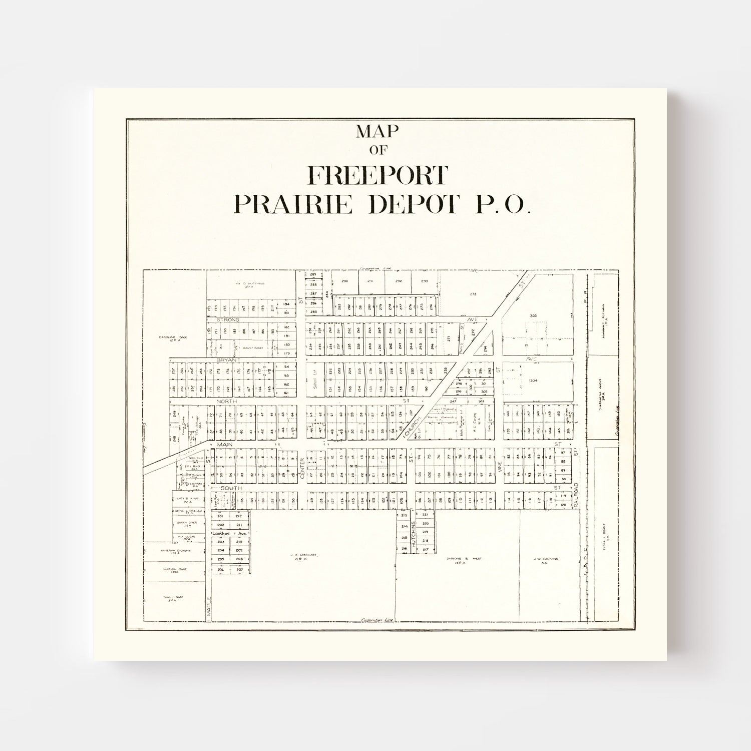 Vintage Map of Freeport, Ohio 1912