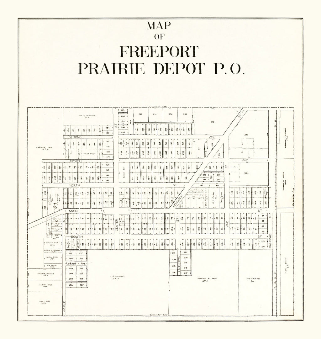 Vintage Map of Freeport, Ohio 1912
