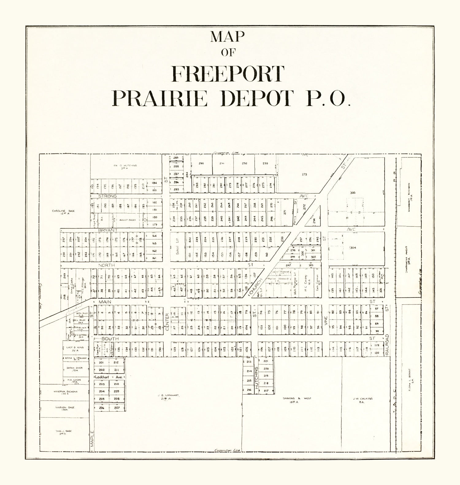Vintage Map of Freeport, Ohio 1912
