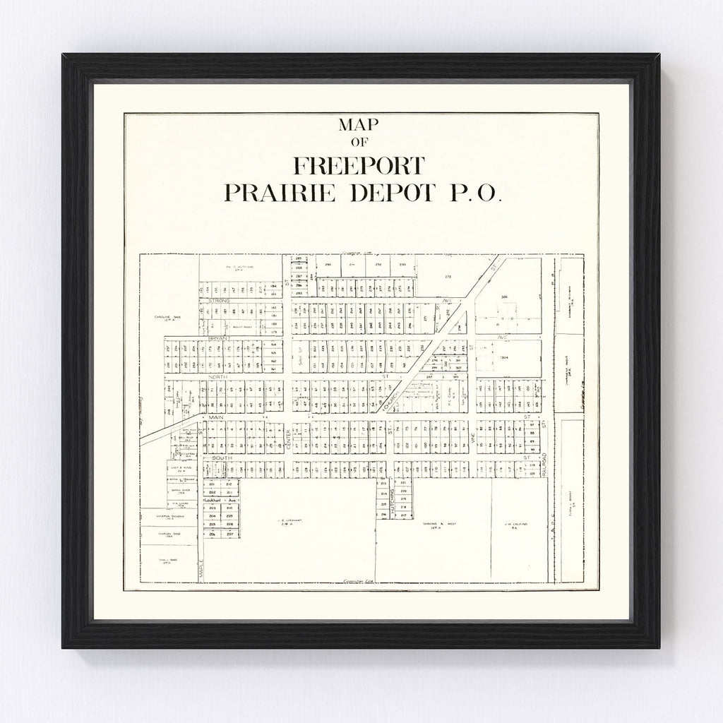 Vintage Map of Freeport, Ohio 1912