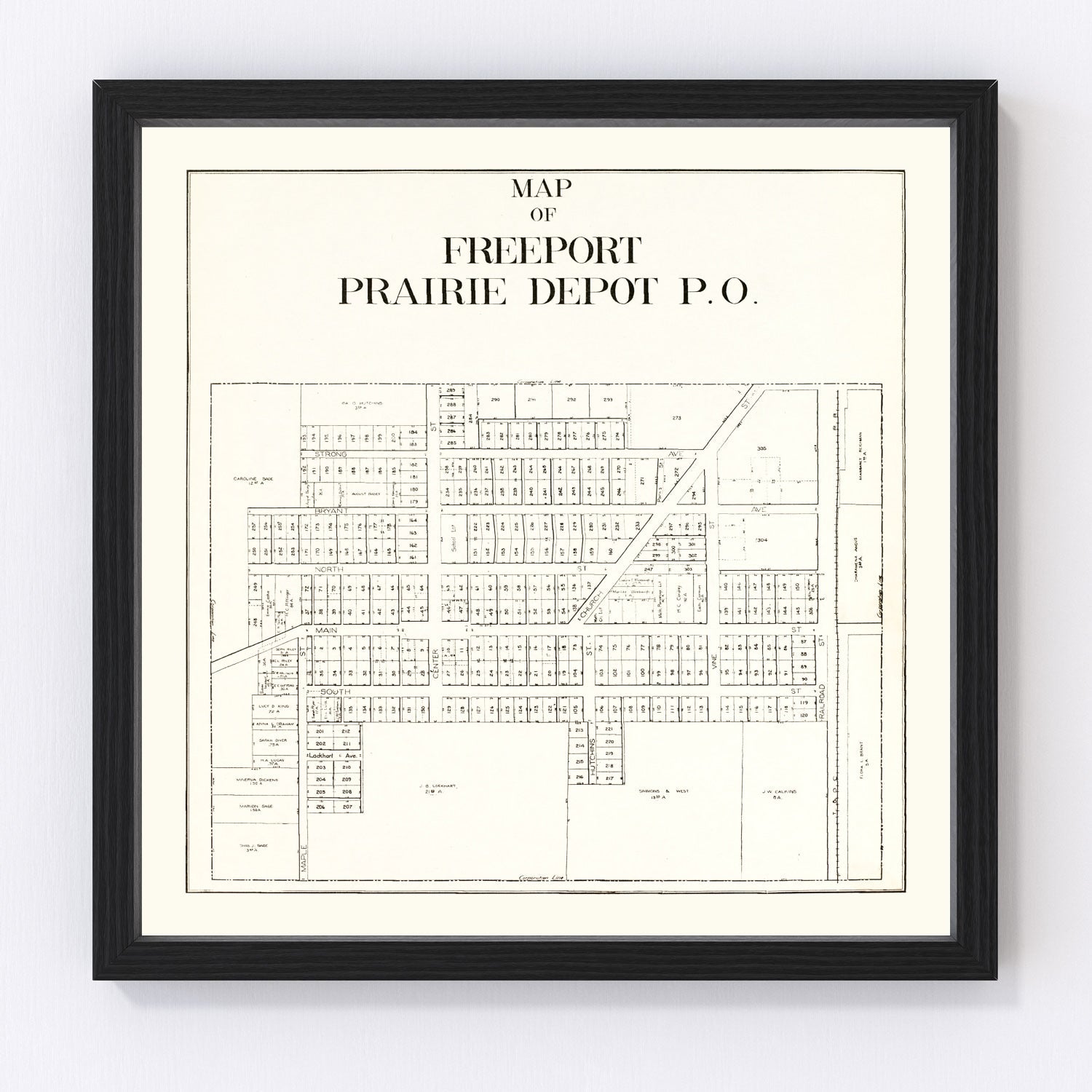 Vintage Map of Freeport, Ohio 1912