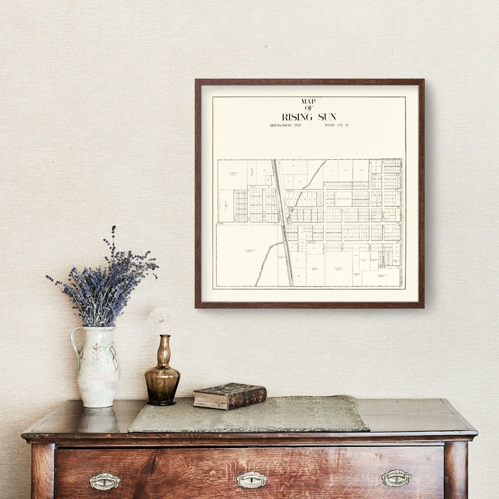 Vintage Map of Rising Sun, Ohio 1912
