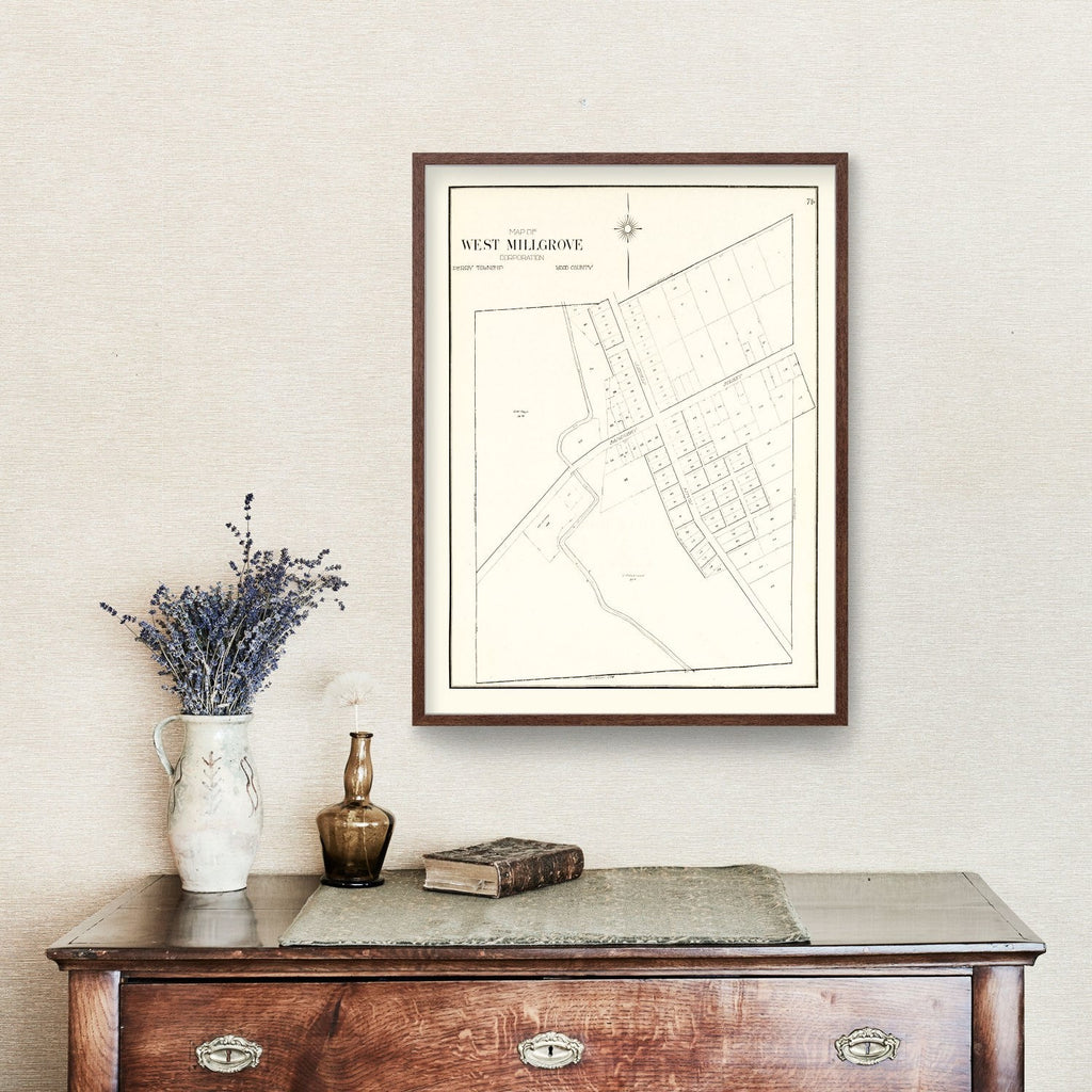Vintage Map of West Millgrove, Ohio 1912