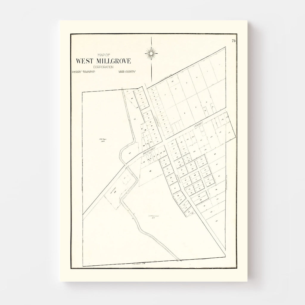 Vintage Map of West Millgrove, Ohio 1912