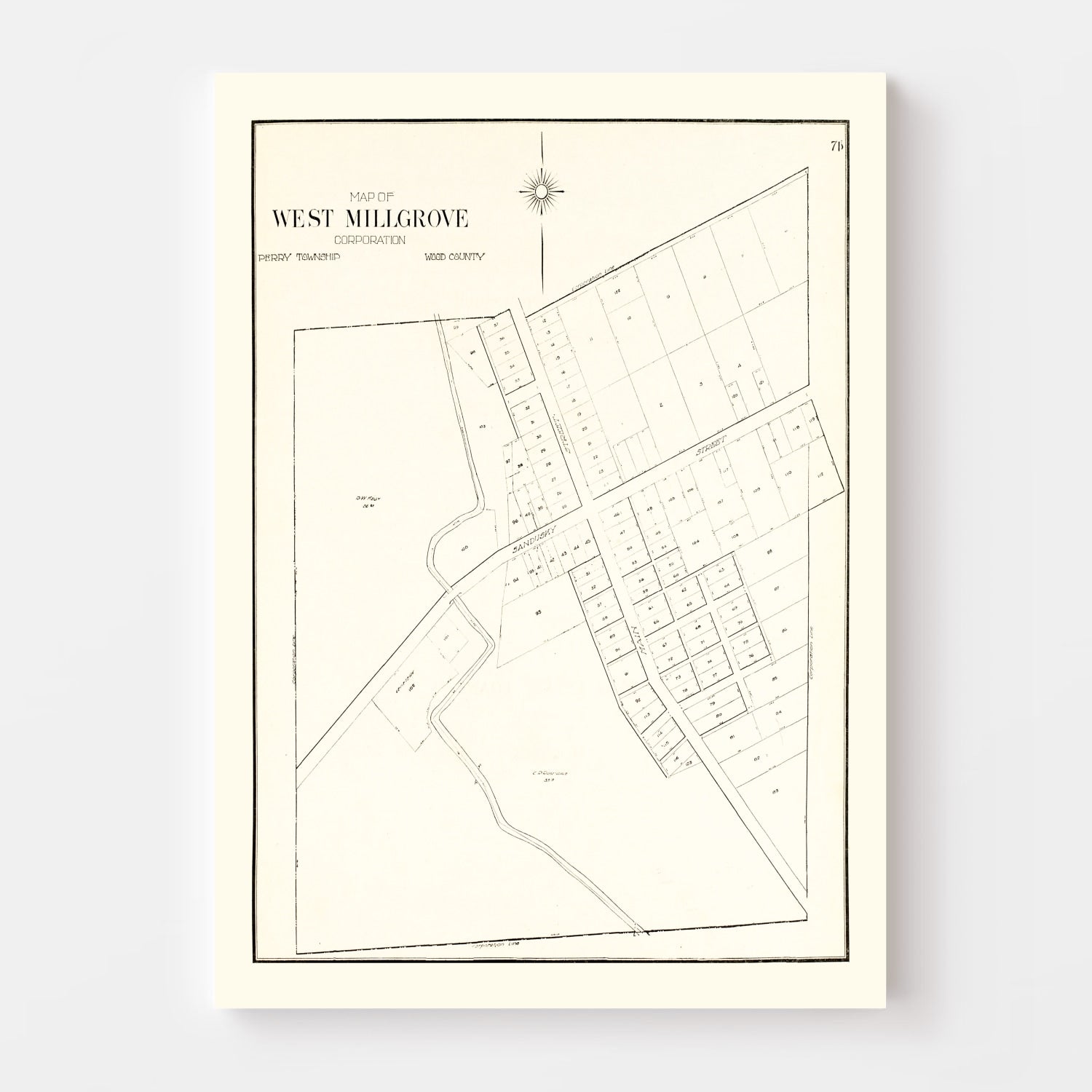 Vintage Map of West Millgrove, Ohio 1912