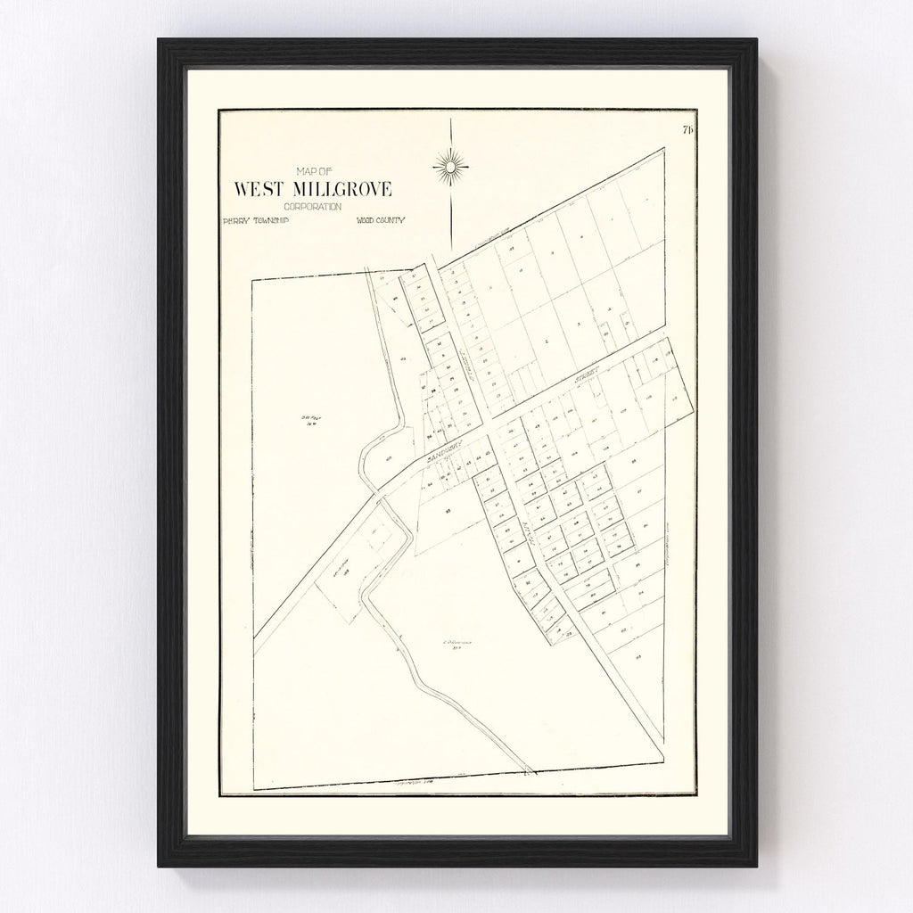 Vintage Map of West Millgrove, Ohio 1912