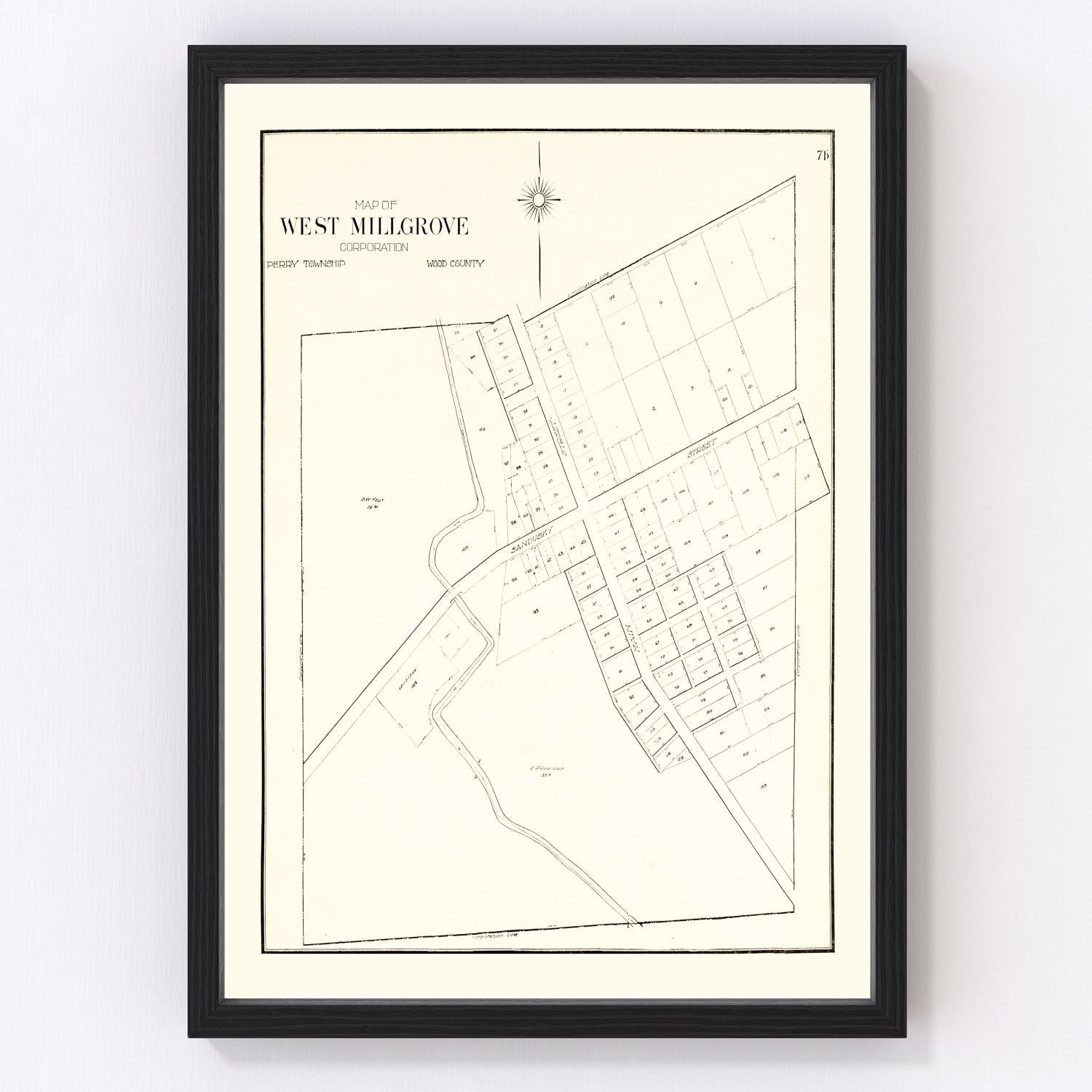Vintage Map of West Millgrove, Ohio 1912