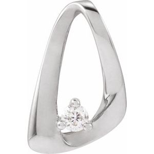 14K White .05 CTW Natural Diamond Freeform Pendant