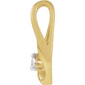 14K Yellow .05 CTW Natural Diamond Freeform Pendant