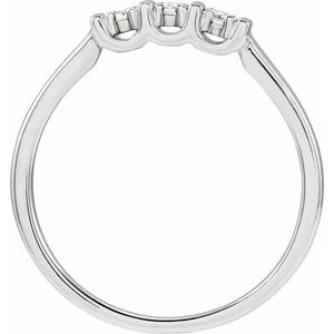 14K White Gold 1/6 CTW Natural Diamond Three-Stone Ring