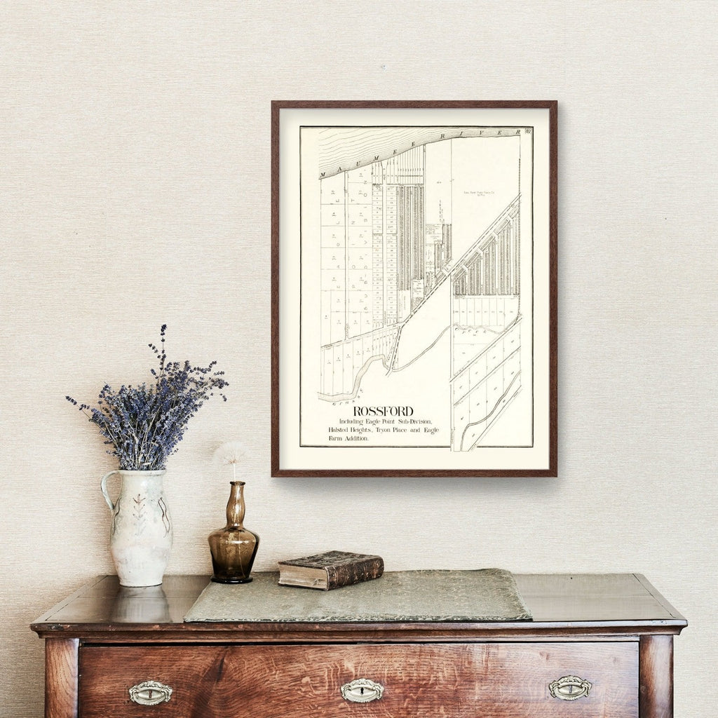 Vintage Map of Rossford, Ohio 1912