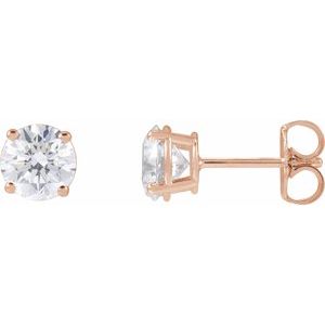 14K Rose 1 1/2 CTW Natural Diamond Earrings