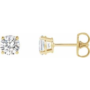 14K Yellow Gold 1 CTW Lab-Grown Diamond Earrings