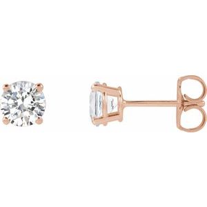 14K Rose Gold 1 CTW Lab-Grown Diamond Earrings