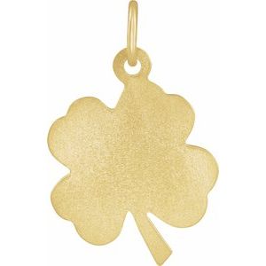 14K Yellow Gold 18x14 mm Four-Leaf Clover Charm/Pendant – image 3