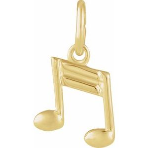 14K Yellow Gold Musical Note Charm/Pendant