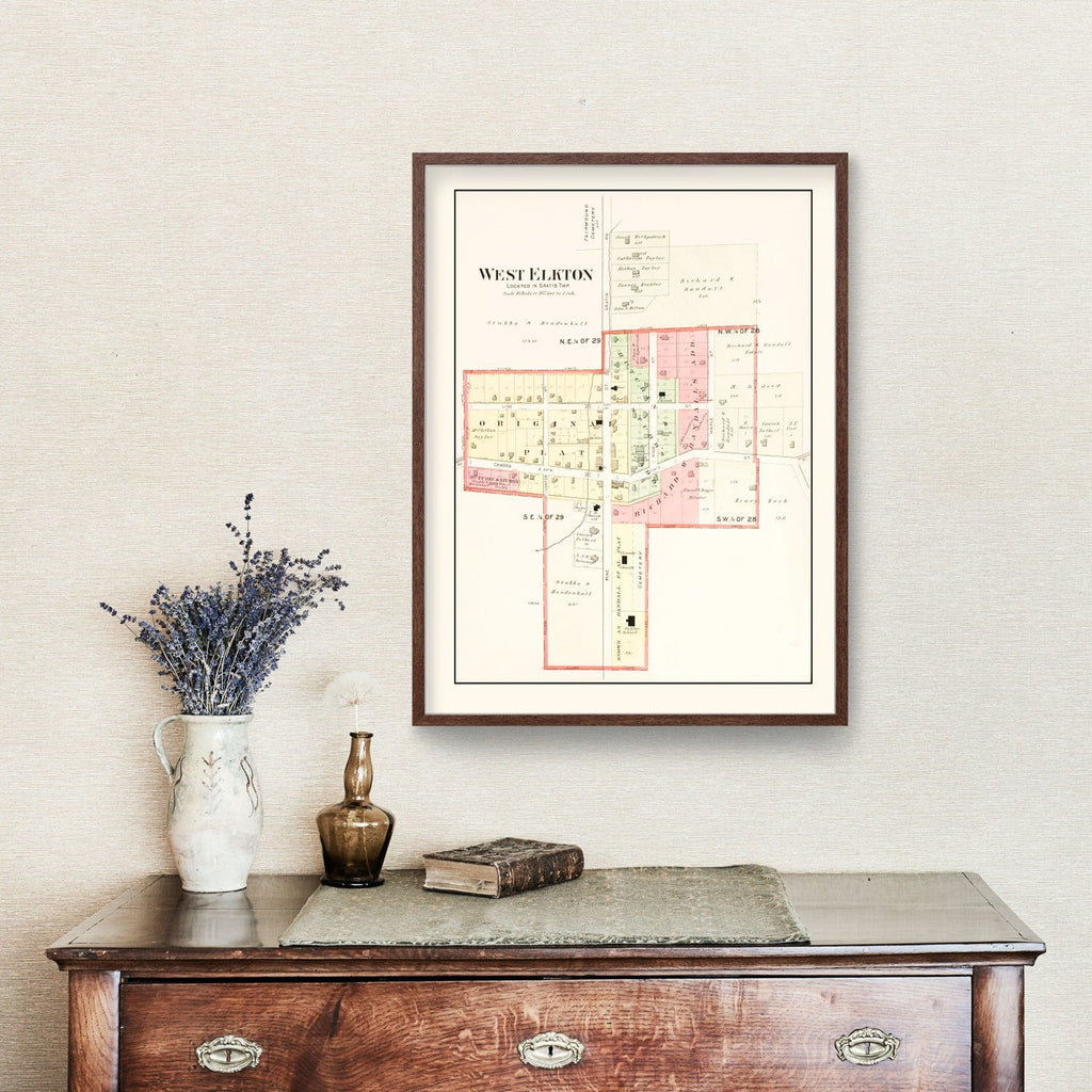 Vintage Map of West Elkton, Ohio 1912
