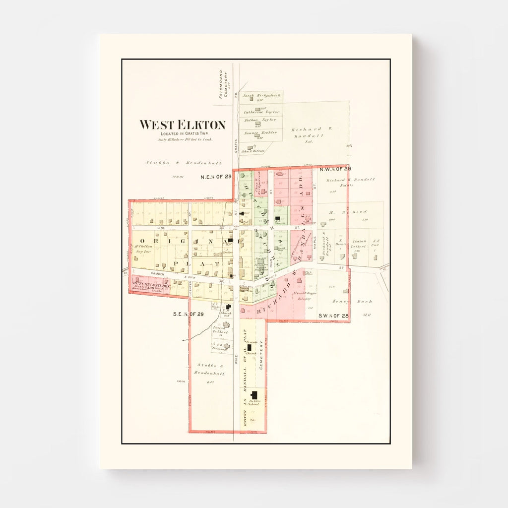 Vintage Map of West Elkton, Ohio 1912
