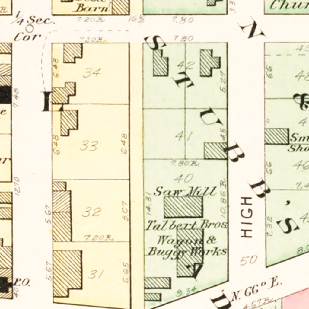 Vintage Map of West Elkton, Ohio 1912