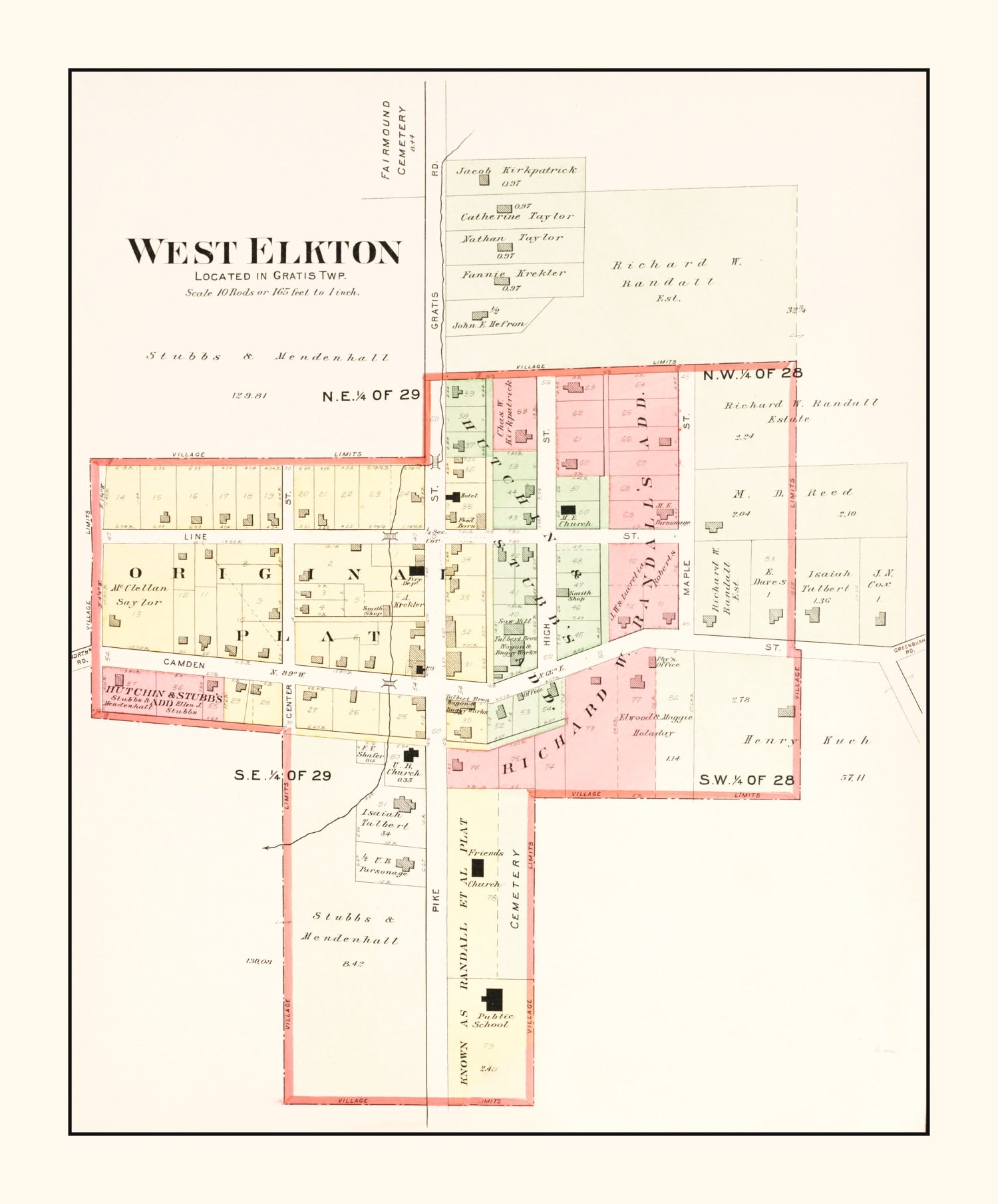 Vintage Map of West Elkton, Ohio 1912